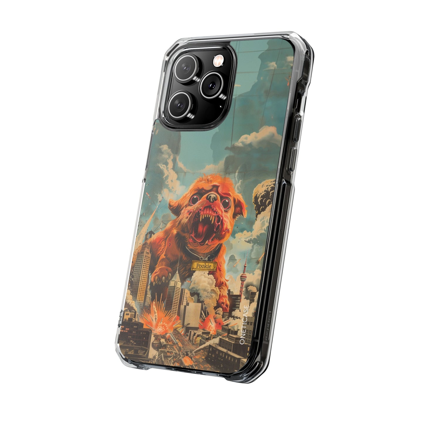 Retro Freak Dog Pookie Magnetic Clear Case for iPhone Series