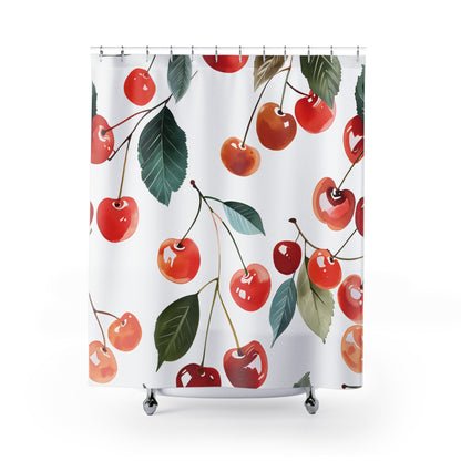 Retro Cherry Pattern Shower Curtain