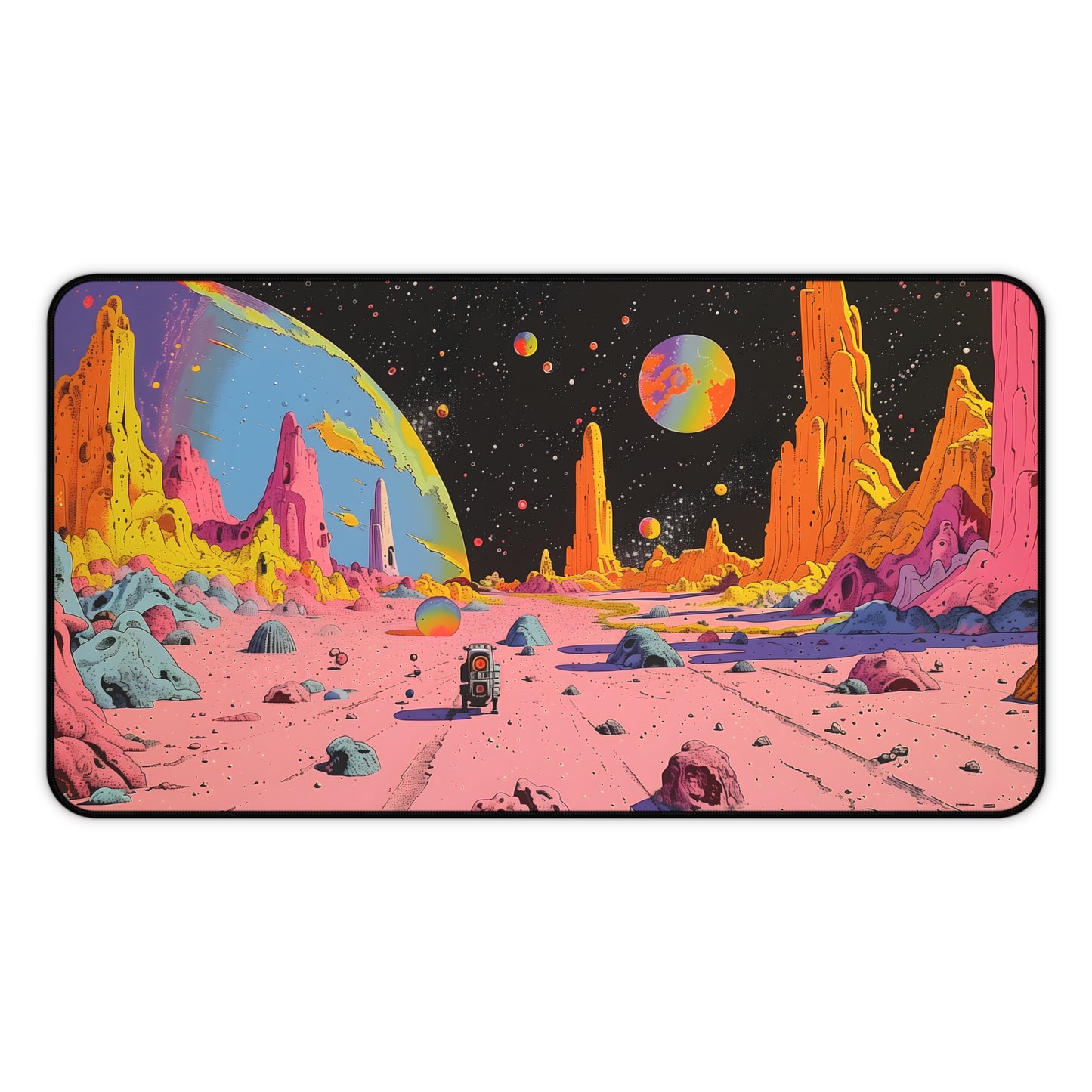 Retro Space Robo Large Mouse Pad - 2 Sizes