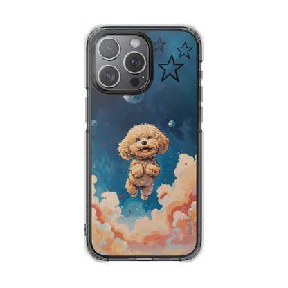 Starry Fluff's - Pookie Poodle Floating in Space Magnetic Clear Case for iPhone Series