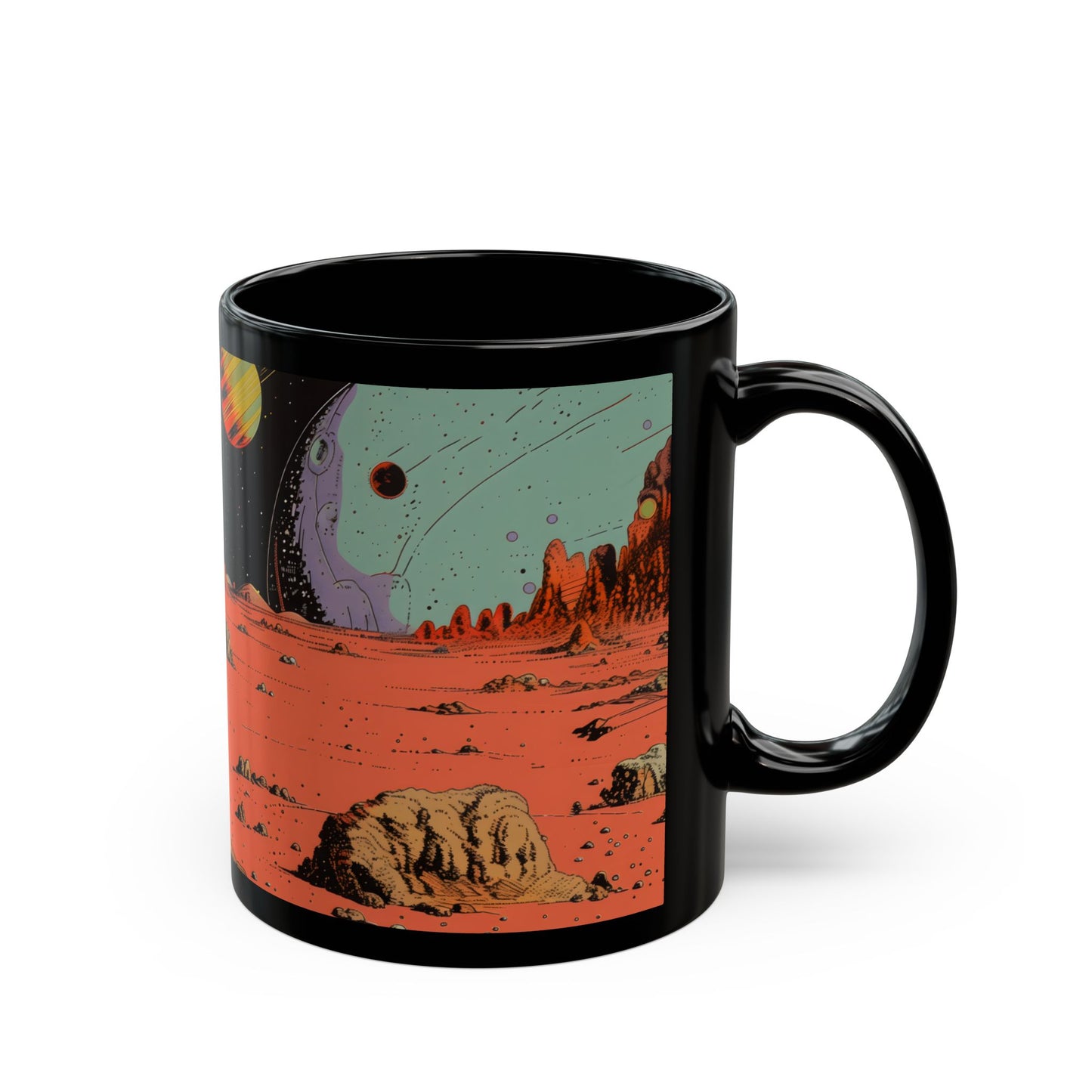 Retro Cat in Space Coffee Tea Mug