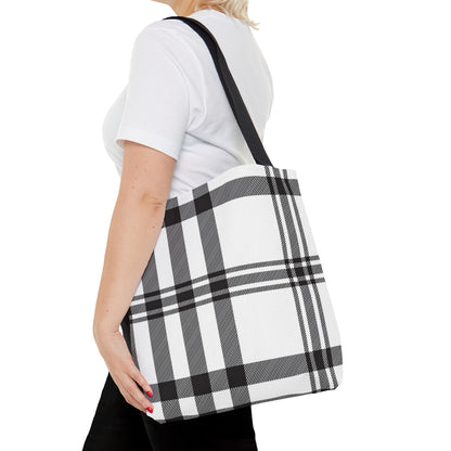 Black and White Plaid Tote Bag