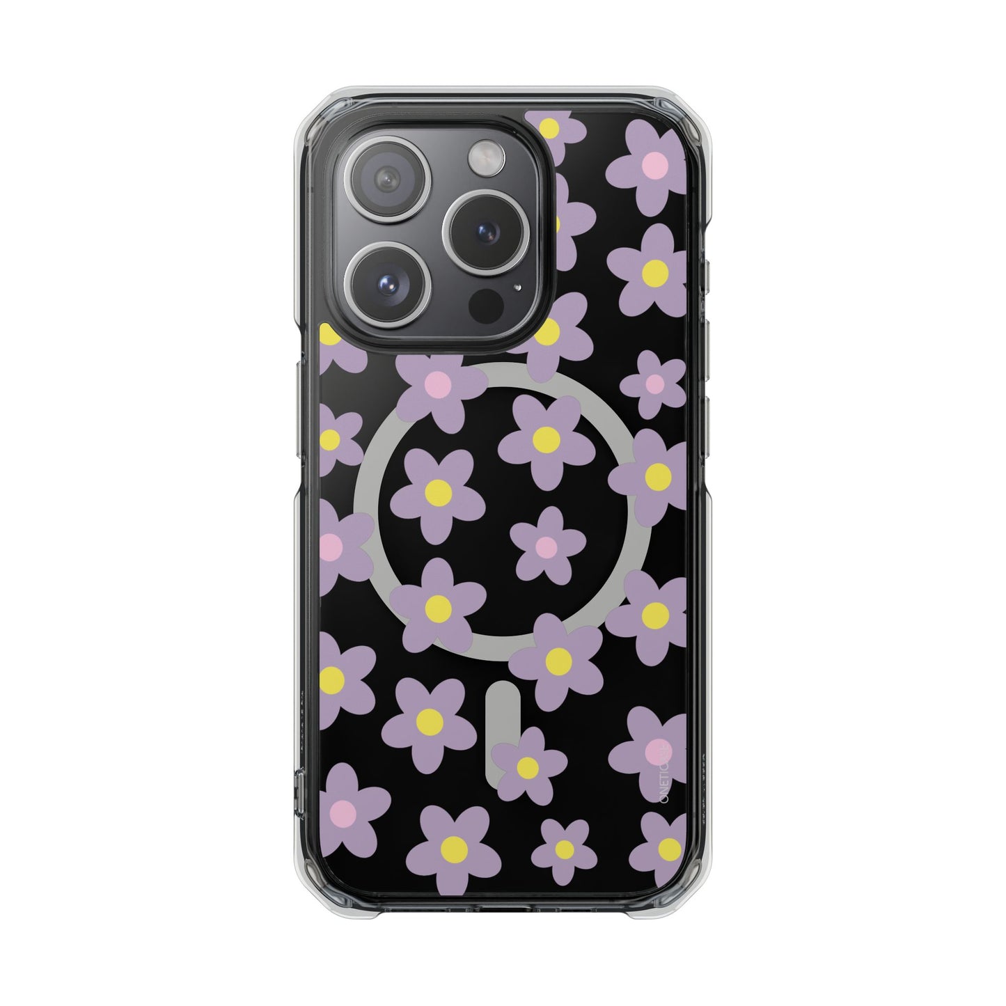 Purple Daisies Magnetic Clear Case for iPhone Series