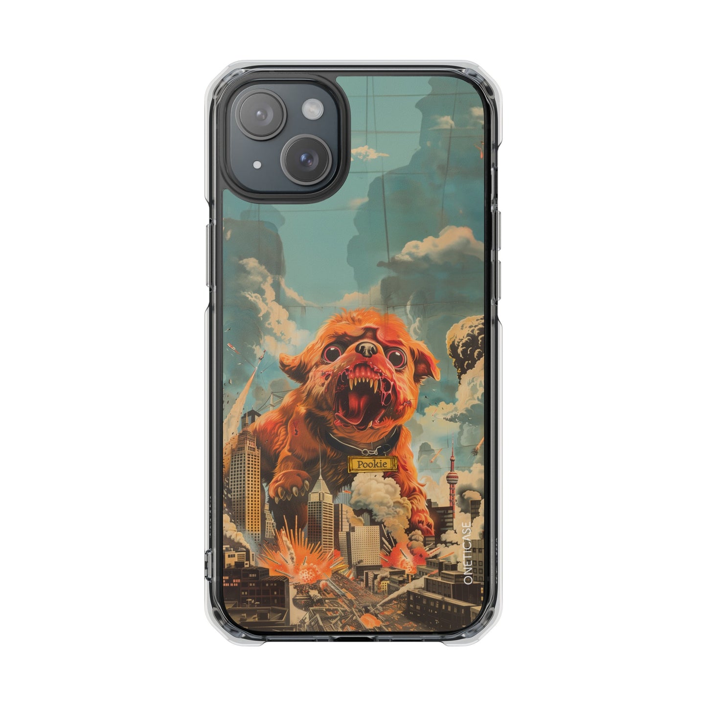 Retro Freak Dog Pookie Magnetic Clear Case for iPhone Series