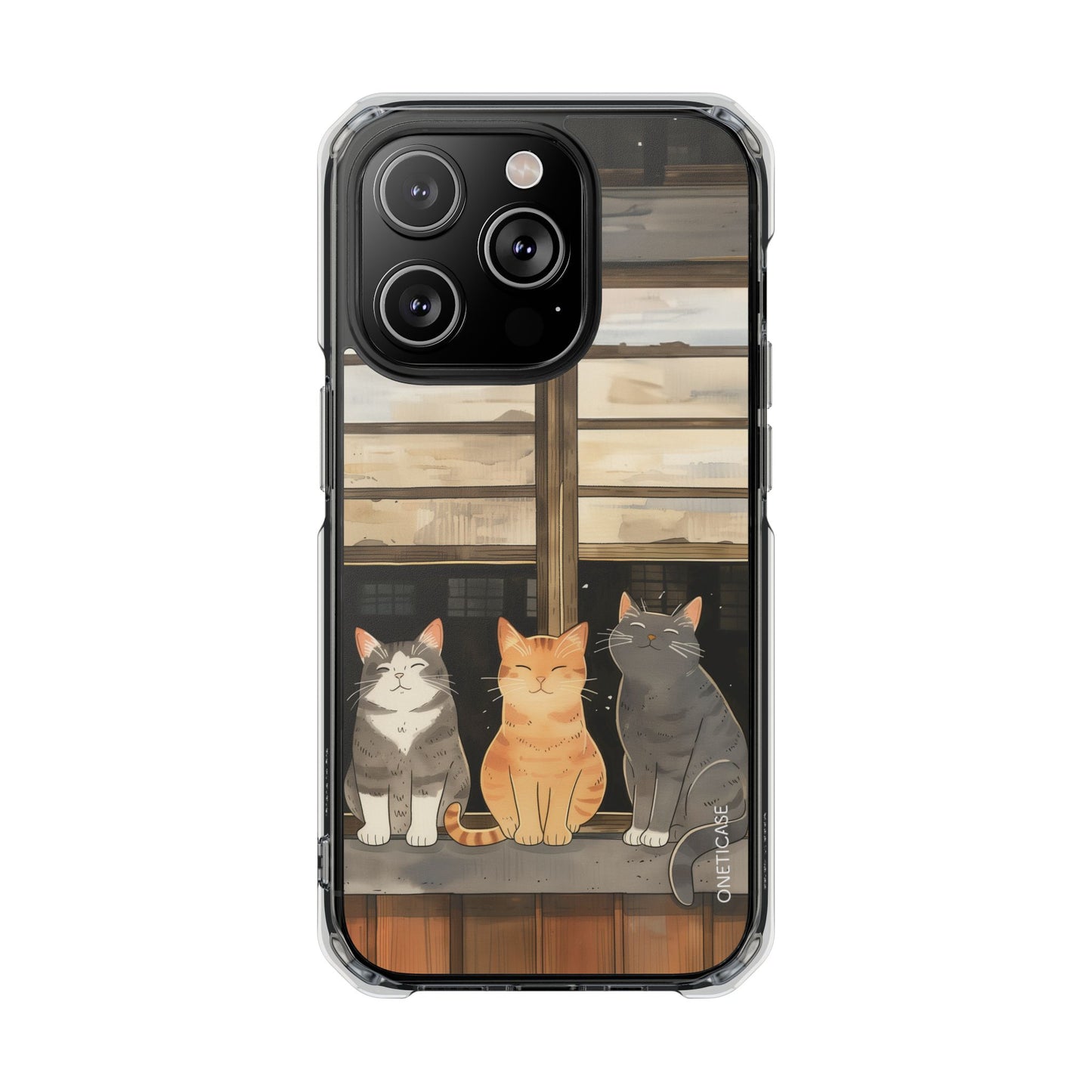 Cats Chilling Magnetic Clear Case for iPhone Series