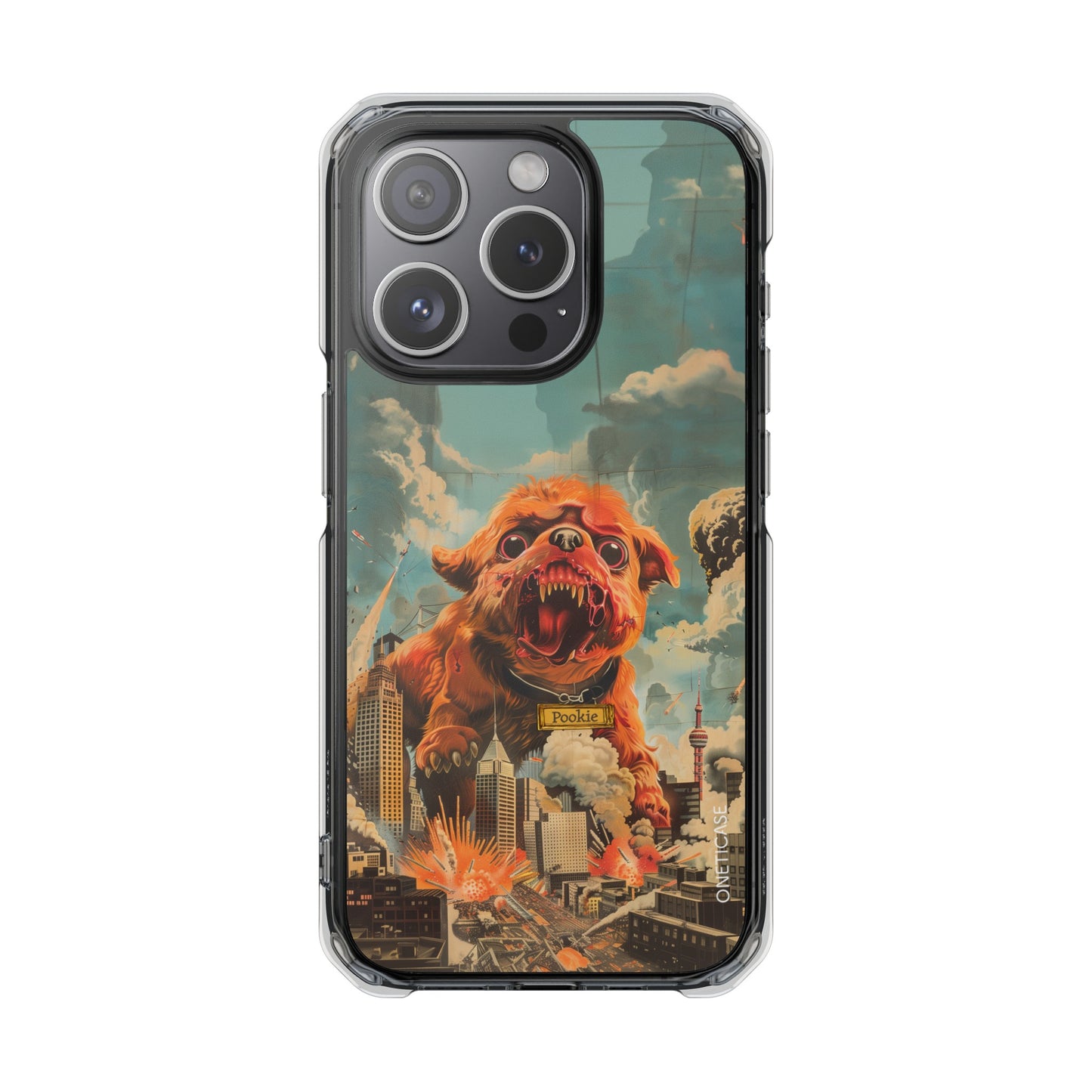 Retro Freak Dog Pookie Magnetic Clear Case for iPhone Series