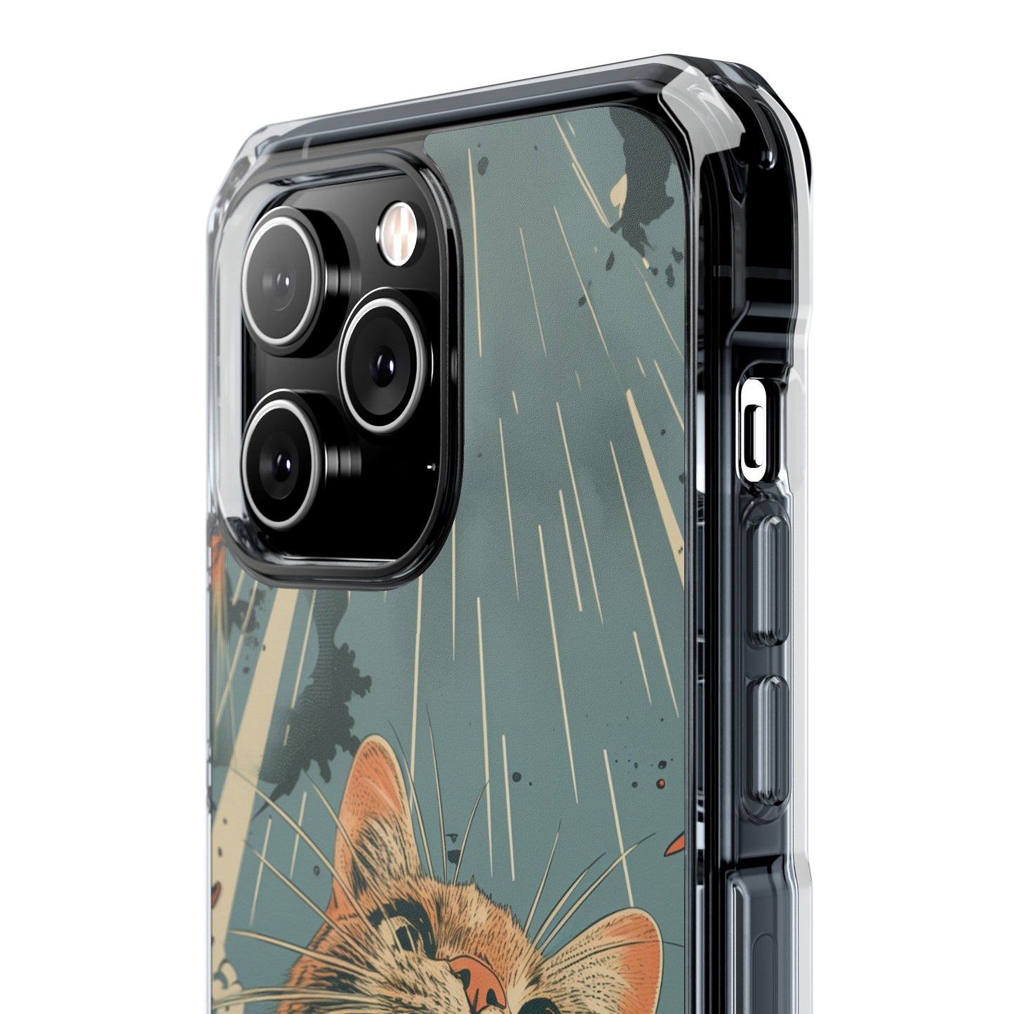 Retro Cat Magnetic Clear Case for iPhone Series