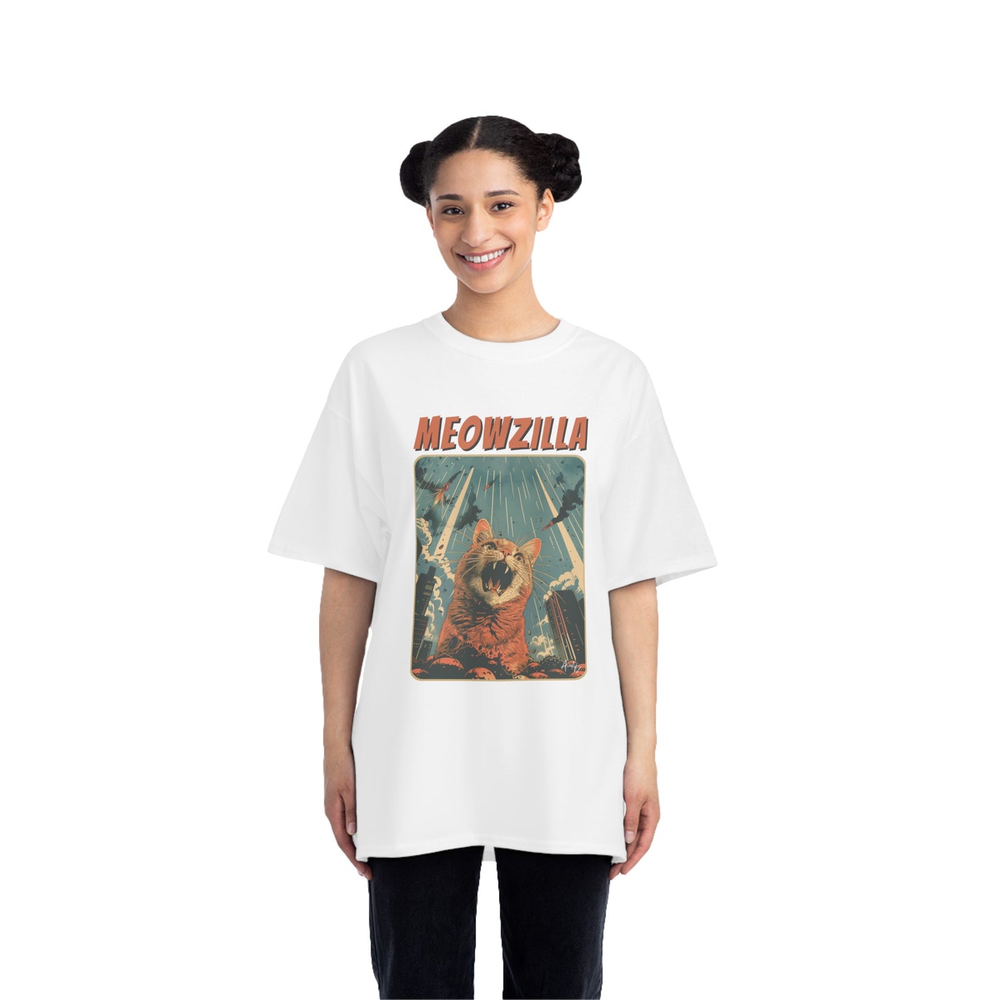 Retro Meowzilla Graphic T-Shirt