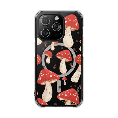 Red Mushrooms Magnetic Clear Case for iPhone Series