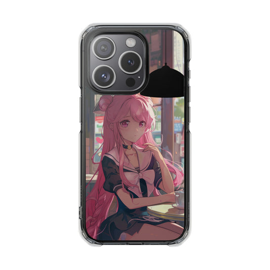 Oneticase Cafe Chilling Anime Girl Magnetic Case for iPhone