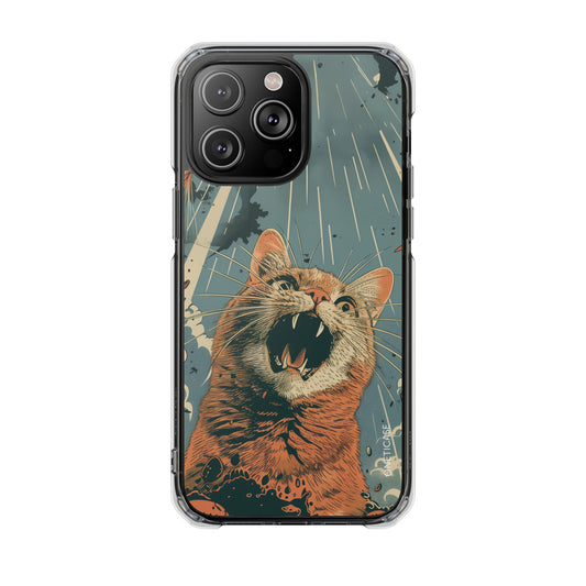 Retro Cat Magnetic Clear Case for iPhone Series