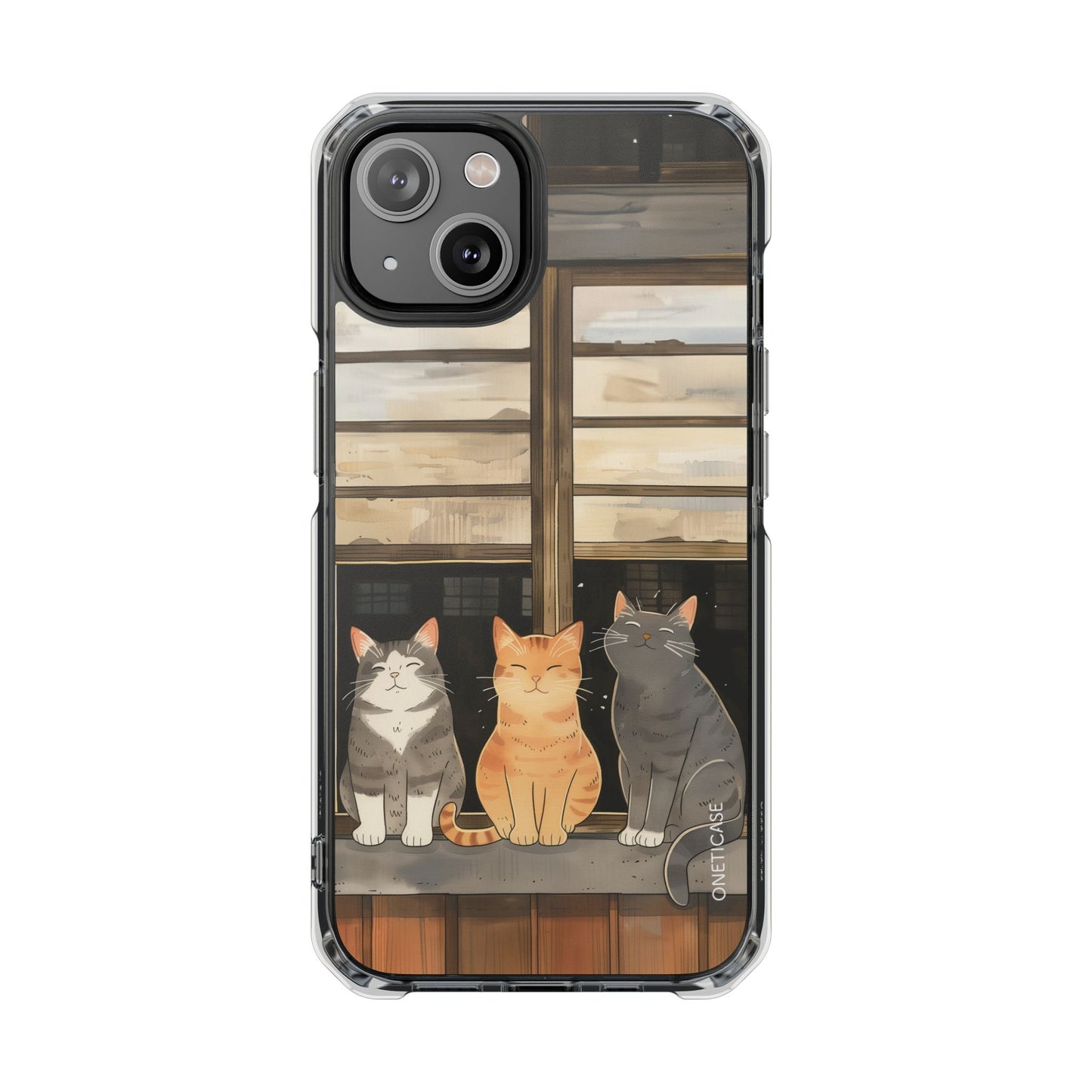 Cats Chilling Magnetic Clear Case for iPhone Series