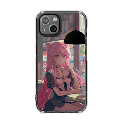 Oneticase Cafe Chilling Anime Girl Magnetic Case for iPhone