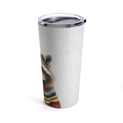 Blushing Raccoon in Sweater Tumbler 20oz