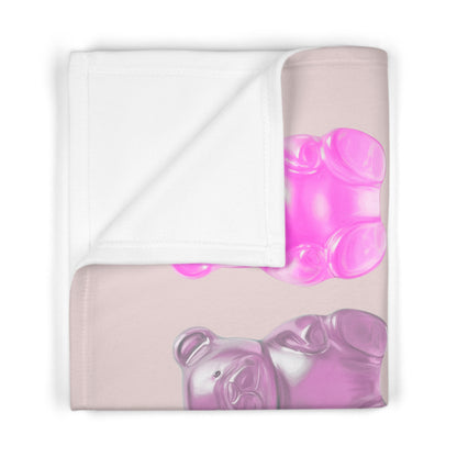 Gummy Bear Pink Soft Fleece Baby Blanket