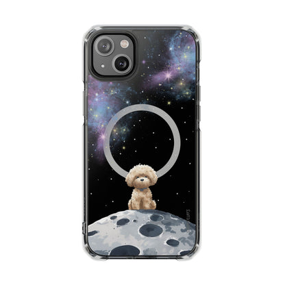 Starry Fluff's - Pookie the Poodle in Space Magnetic Clear Case for iPhone Series