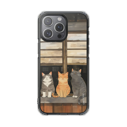 Cats Chilling Magnetic Clear Case for iPhone Series