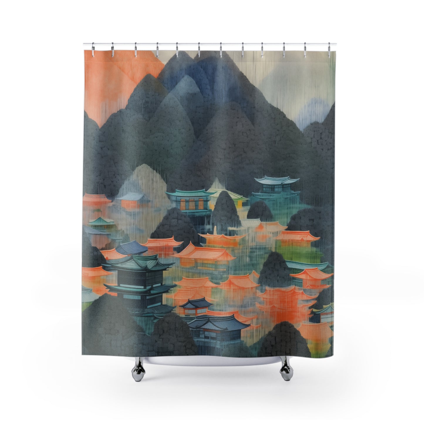 Japanese Landscape Art Shower Curtain