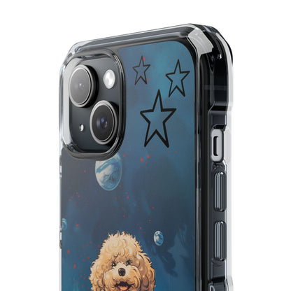 Starry Fluff's - Pookie Poodle Floating in Space Magnetic Clear Case for iPhone Series