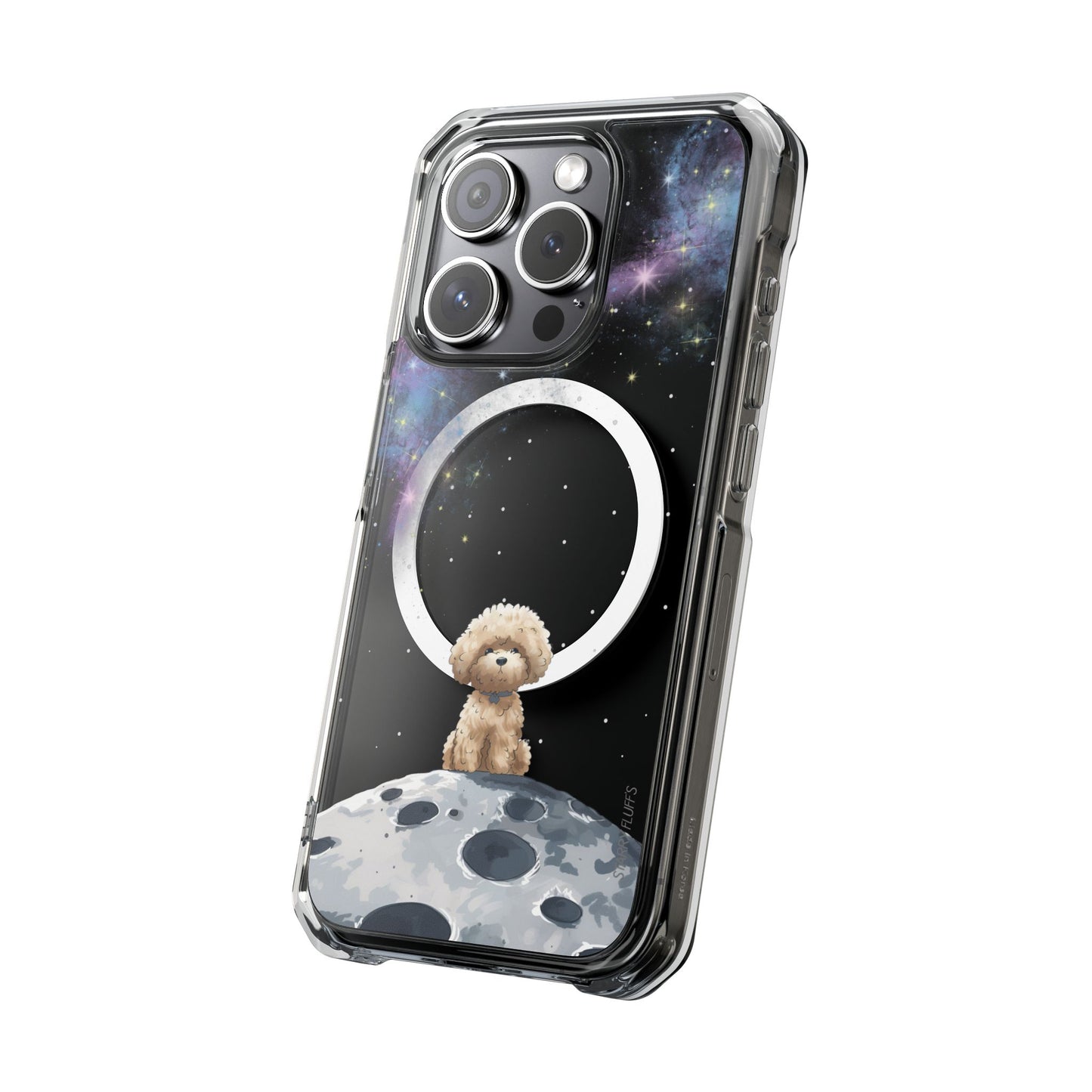 Starry Fluff's - Pookie the Poodle in Space Magnetic Clear Case for iPhone Series