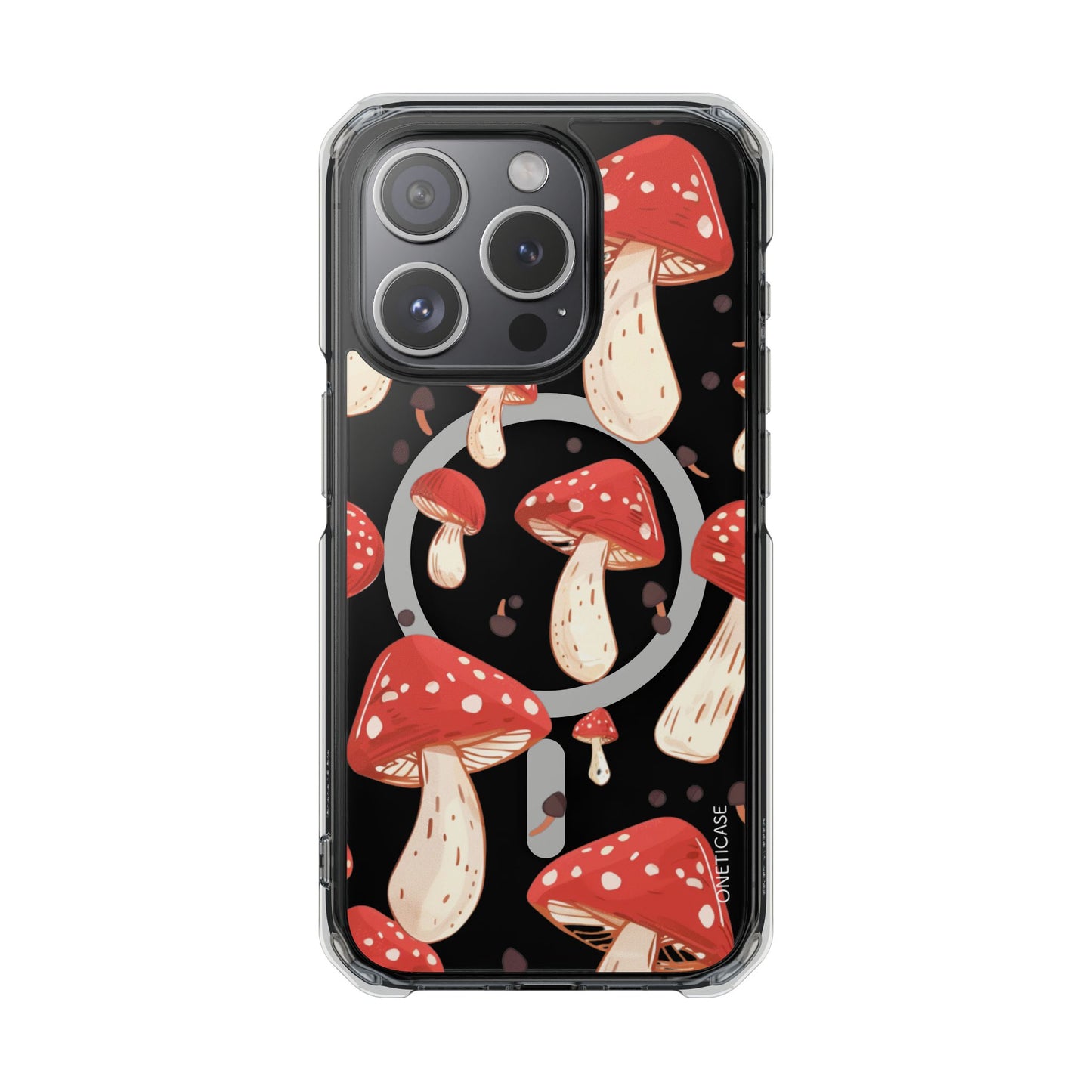 Red Mushrooms Magnetic Clear Case for iPhone Series