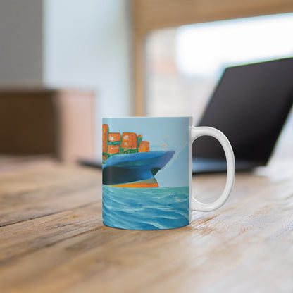 Cargo Ship Art Mug