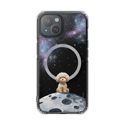 Starry Fluff's - Pookie the Poodle in Space Magnetic Clear Case for iPhone Series