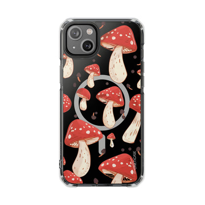 Red Mushrooms Magnetic Clear Case for iPhone Series