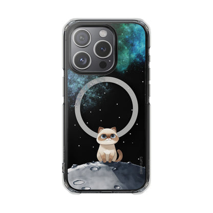 Starry Fluff's - Nebula the Siamese in Space Magnetic Clear Case for iPhone Series