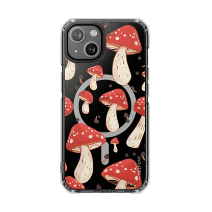 Red Mushrooms Magnetic Clear Case for iPhone Series