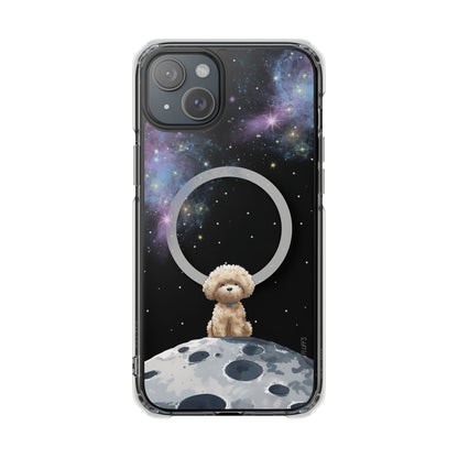 Starry Fluff's - Pookie the Poodle in Space Magnetic Clear Case for iPhone Series