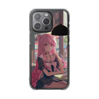 Oneticase Cafe Chilling Anime Girl Magnetic Case for iPhone