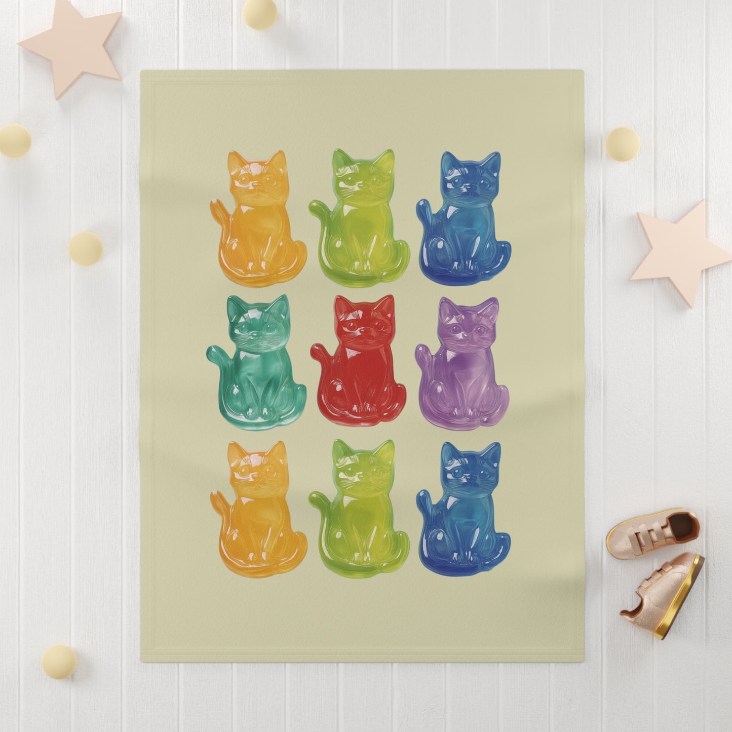 Gummy Cats Soft Fleece Baby Blanket