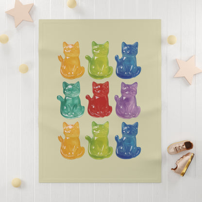 Gummy Cats Soft Fleece Baby Blanket