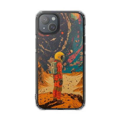 Retro Astronaut on Planet X Magnetic Clear Case for iPhone Series