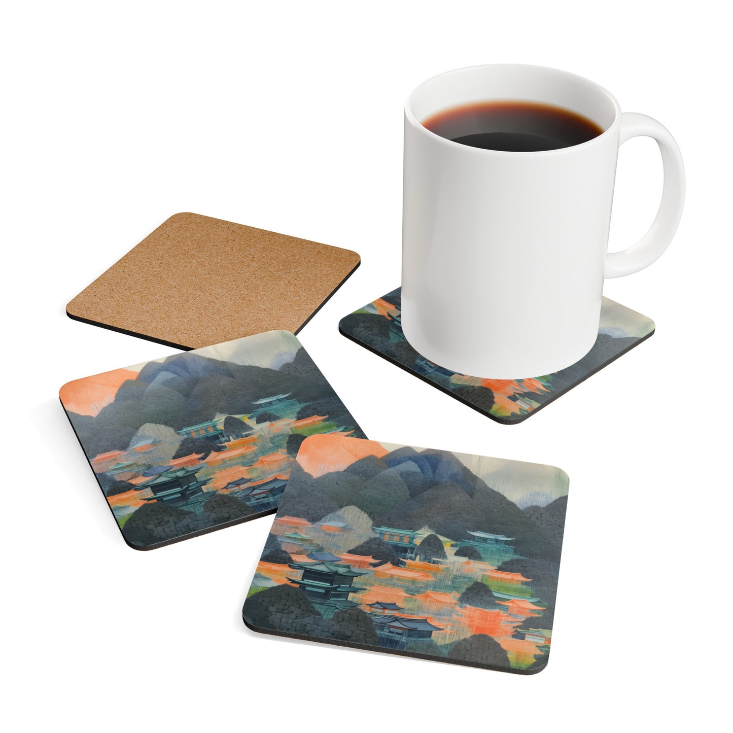 Japanese Landscape Coaster Set (4 PCS)