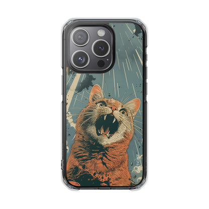 Retro Cat Magnetic Clear Case for iPhone Series