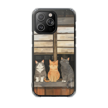 Cats Chilling Magnetic Clear Case for iPhone Series