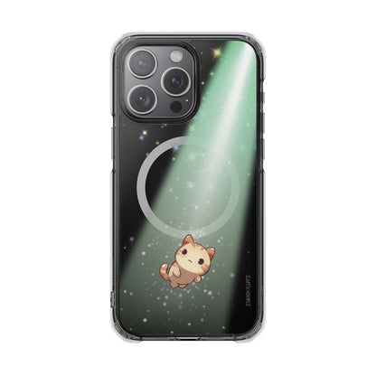 Starry Fluff's - Cosmo the Cat Beaming in Space Magnetic Clear Case for iPhone Series