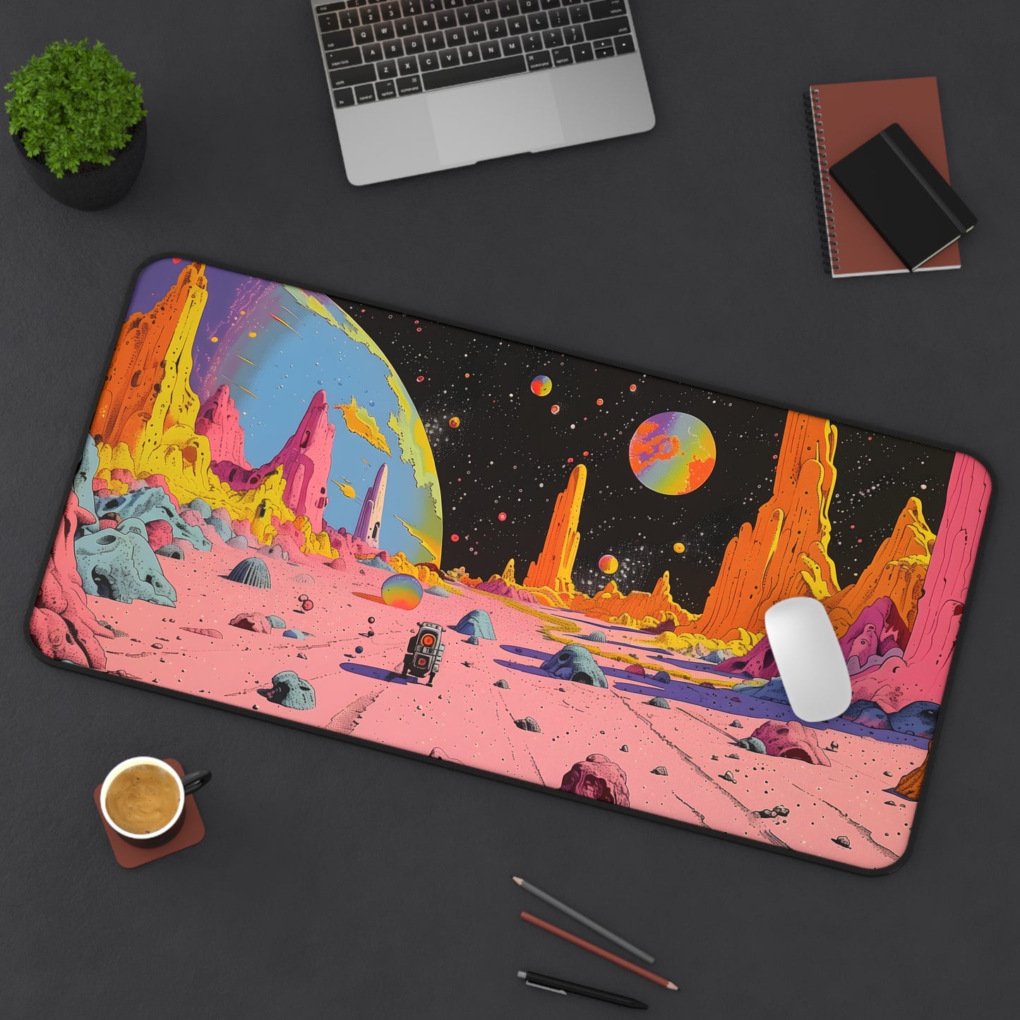 Retro Space Robo Large Mouse Pad - 2 Sizes