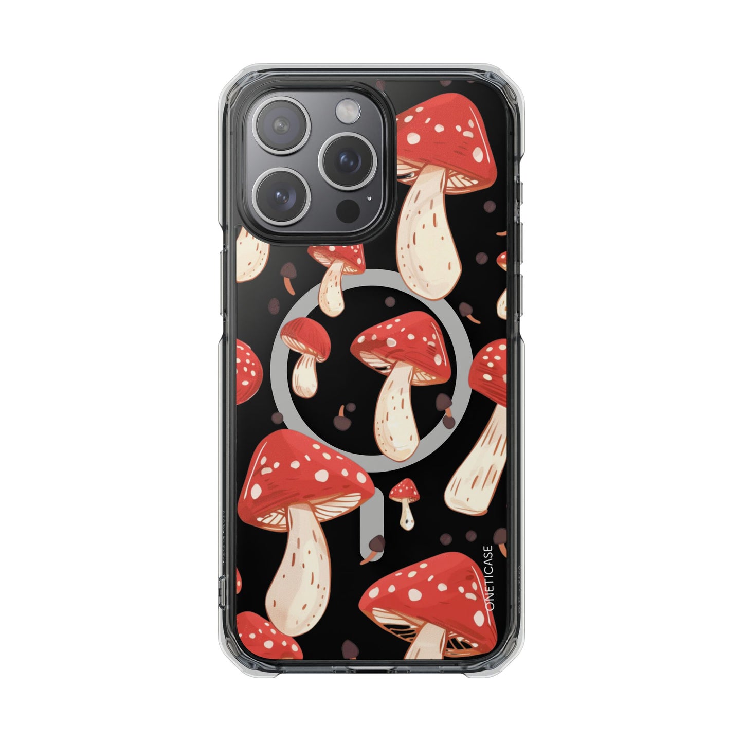 Red Mushrooms Magnetic Clear Case for iPhone Series