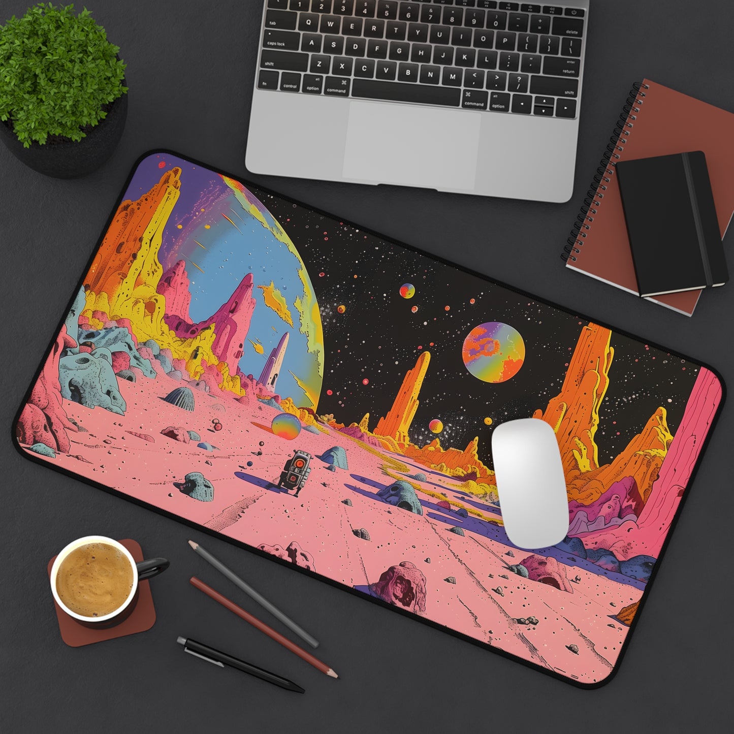 Retro Space Robo Large Mouse Pad - 2 Sizes