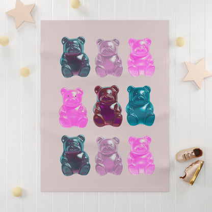 Gummy Bear Pink Soft Fleece Baby Blanket