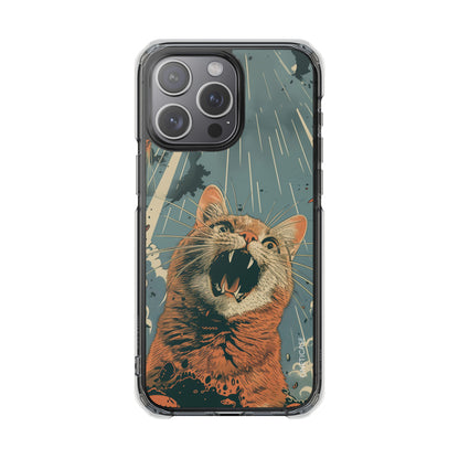 Retro Cat Magnetic Clear Case for iPhone Series