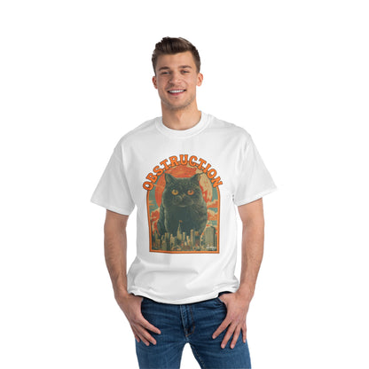 Retro Cat Obstruction Graphic T-Shirt