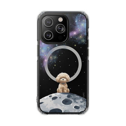 Starry Fluff's - Pookie the Poodle in Space Magnetic Clear Case for iPhone Series