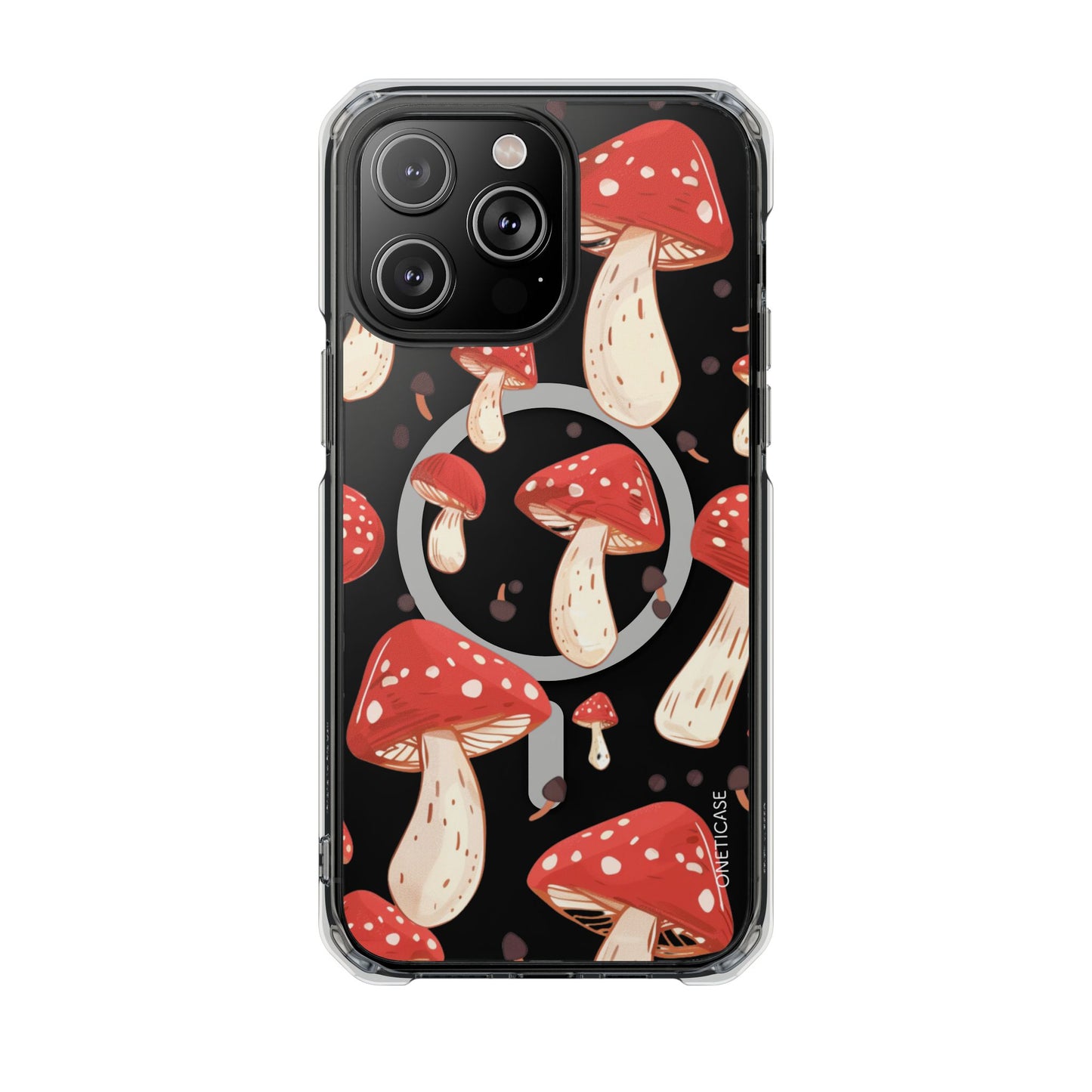 Red Mushrooms Magnetic Clear Case for iPhone Series