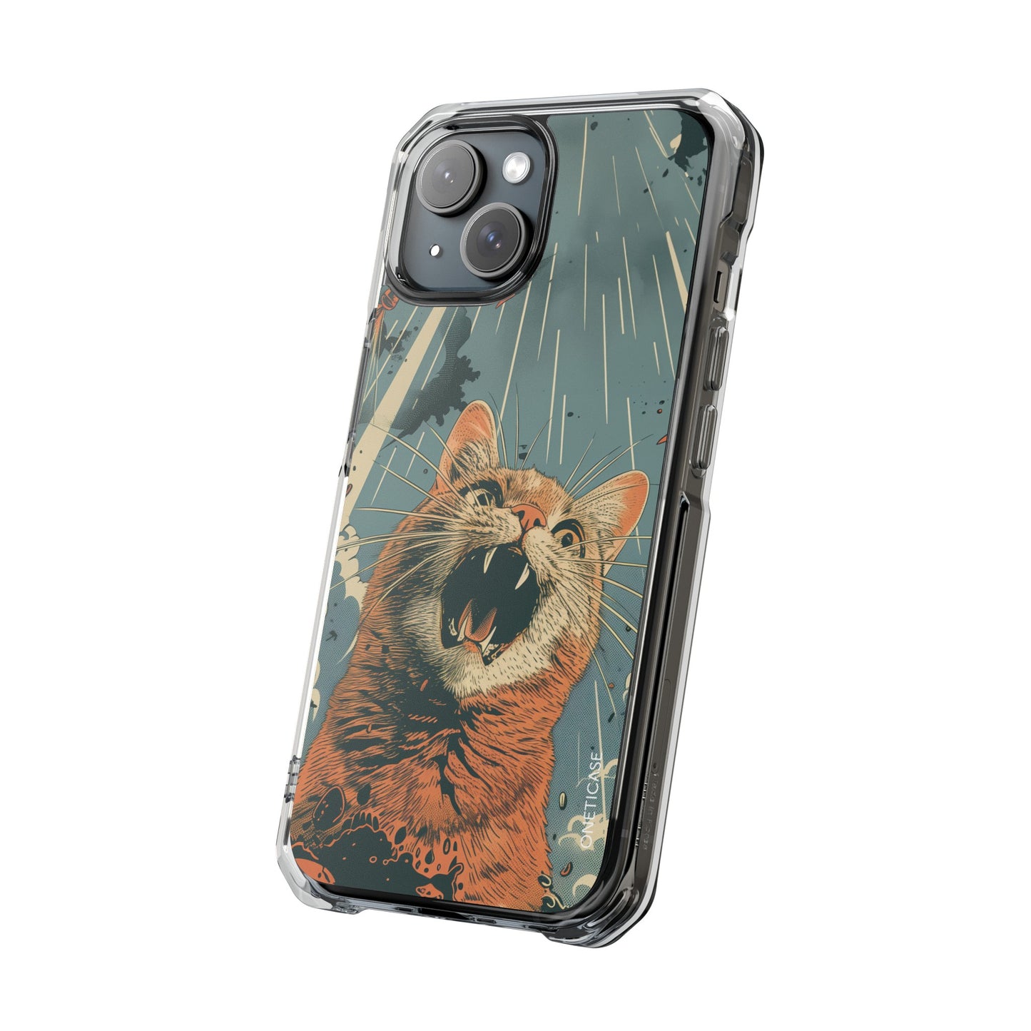 Retro Cat Magnetic Clear Case for iPhone Series