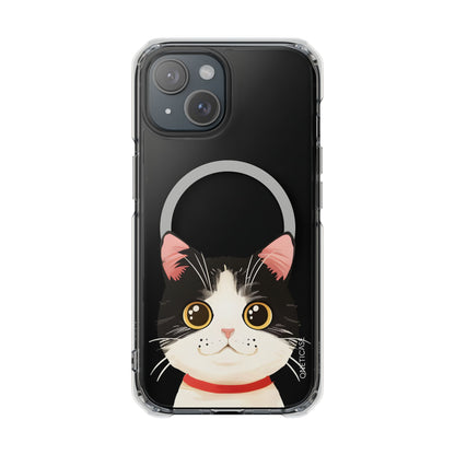 Tuxedo Cat Magnetic Clear Case for iPhone Series