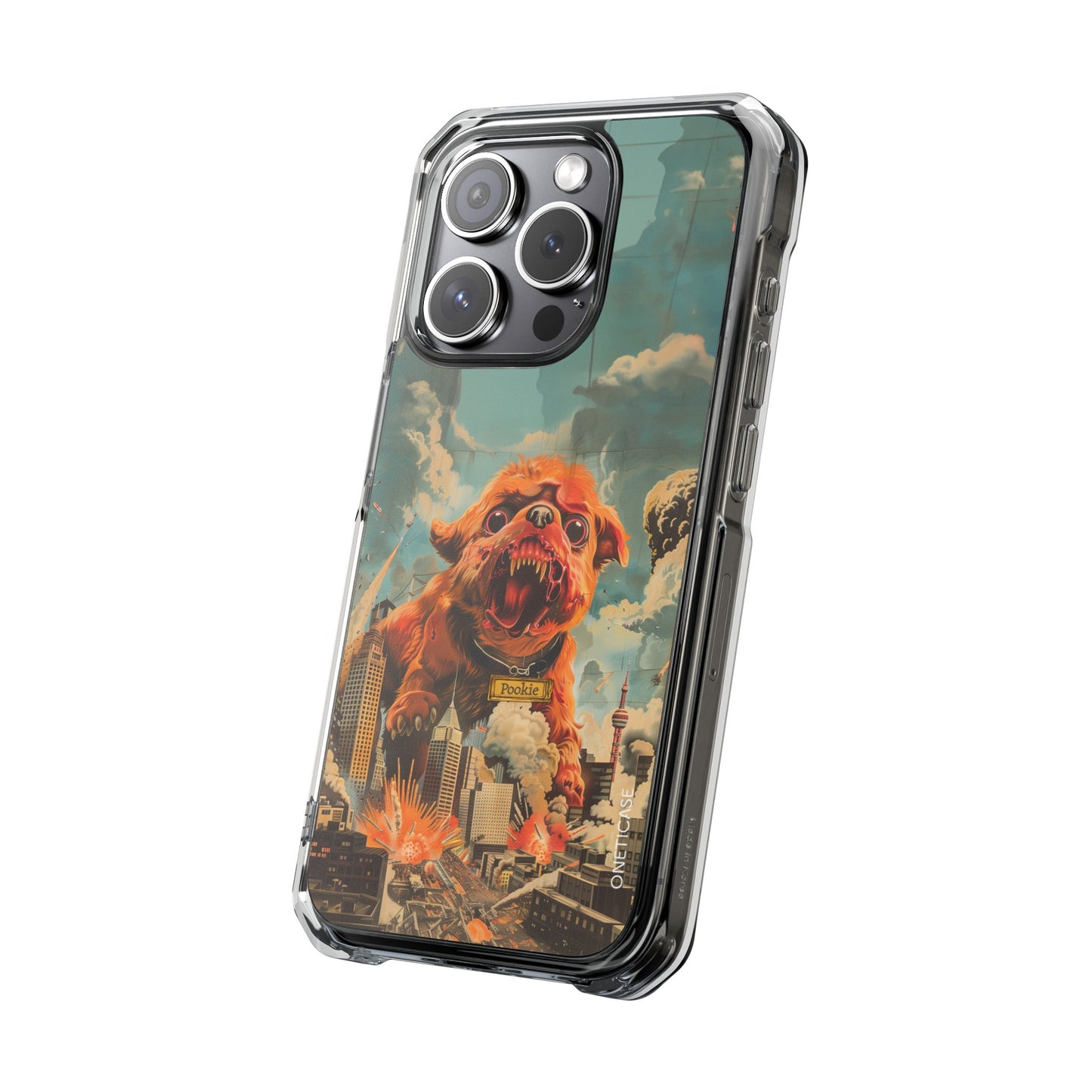 Retro Freak Dog Pookie Magnetic Clear Case for iPhone Series